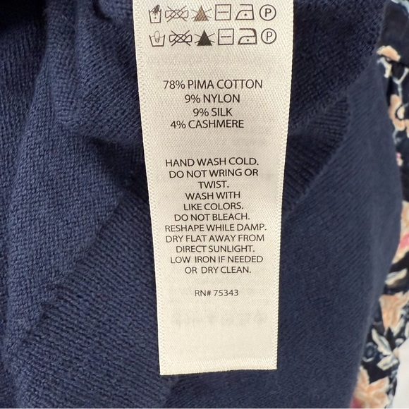 NWT Christian Lacroix Polo Sweater Cashmere Silk Cotton Blend Mens XL Blue Lux - Picture 7 of 8